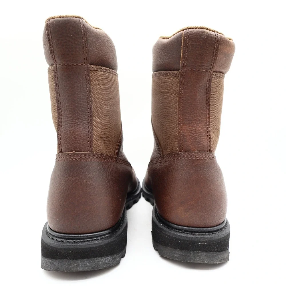 Carhartt Work Boots Mens 12 M Brown Leather Waterproof 8